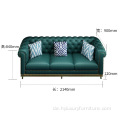 Rindsleder Chesterfield moderne Schnittsofas